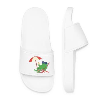 Grenouille détendue sur la plage - Claquettes Femme - blanc - Devant