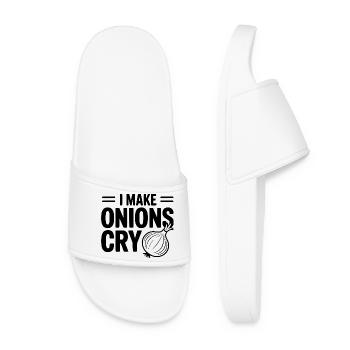 I Make Onions Cry - Women’s Pool Sliders - white - Front