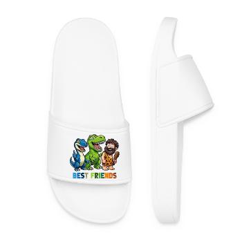 Dino Best Friends Caveman Comic - Women’s Pool Sliders - white - Front