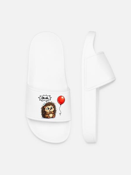 Süßer Igel Geschenk Idee mit Humor - Frauen Badelatschen - Weiß