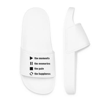 Pleine conscience, moments, souvenirs, bonheur - Claquettes Femme - blanc - Devant