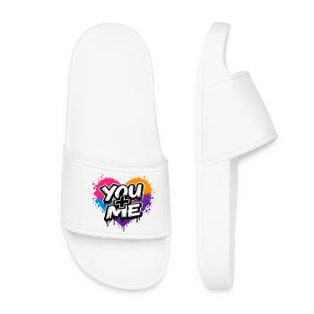 You + Me Streetart Lettering Colorful - Women’s Pool Sliders - white - Front