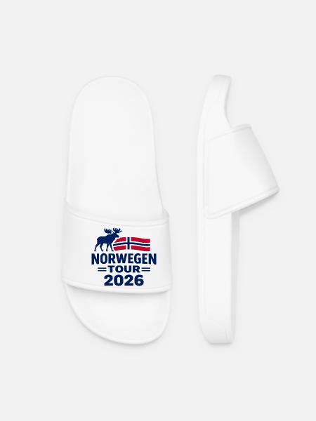 Norwegen Tour 2026 Geschenk Abenteuer - Frauen Badelatschen - Weiß