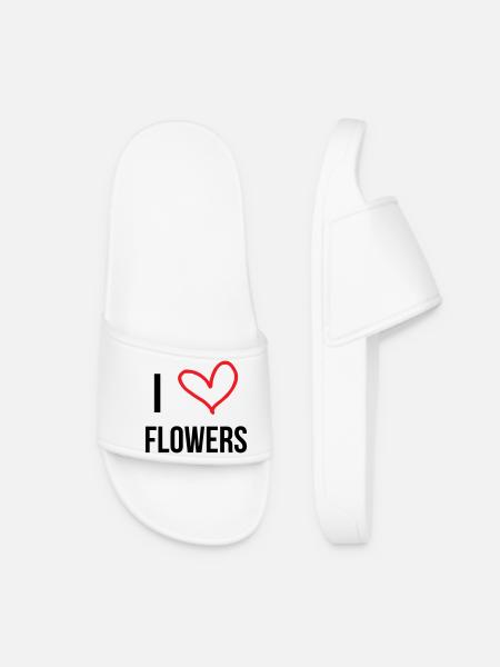 I love flowers, passion, nature and flowers - Women’s Pool Sliders - white