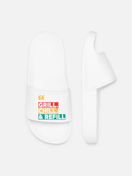 Grill, Chill & Refill - Women’s Pool Sliders - white