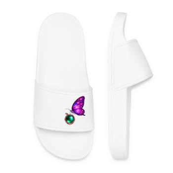 Renaissance d’Émeraude – Papillon Cosmique - Claquettes Femme - blanc - Devant