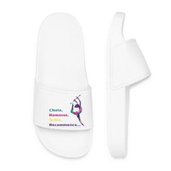 Chute-_Ramasse-_Recommence-- - Claquettes Femme - blanc - Devant