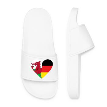 Drachenflagge Herzdesign Wales - Frauen Badelatschen - Weiß - Vorne