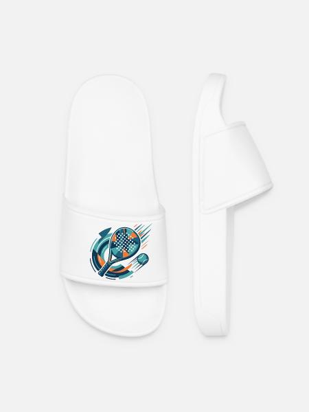 Padel Tennis Retro Sports Design - Women’s Pool Sliders - white