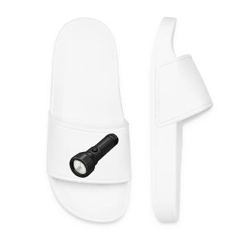 Illustration de lampe torche compacte - Claquettes Femme - blanc - Devant