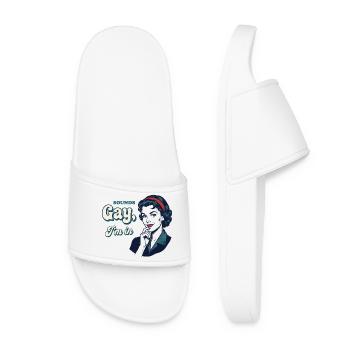 Mois de la fierté LGBTQ - Ça sonne gay que je participe - Claquettes Femme - blanc - Devant
