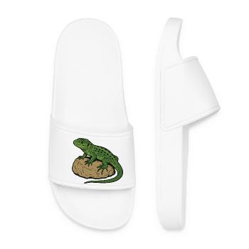 Lizard on stone - Women’s Pool Sliders - white - Front