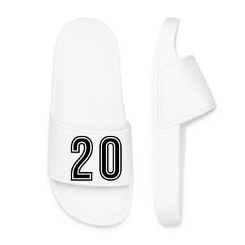 20 Symbole numérique - Claquettes Femme - blanc - Devant