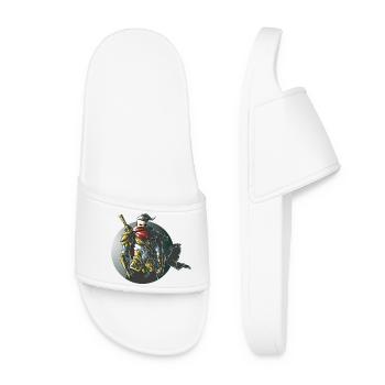 Warrior Ninja Samurai Gaming Design - Women’s Pool Sliders - white - Front