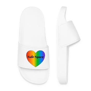 Safe space LGBT pride flag - Women’s Pool Sliders - white - Front