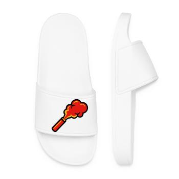 Bengal Fire Pyro Smoke Icon - Women’s Pool Sliders - white - Front