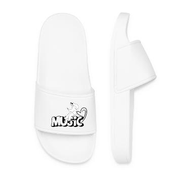 Love Music - Minimalistisches Design - Frauen Badelatschen - Weiß - Vorne