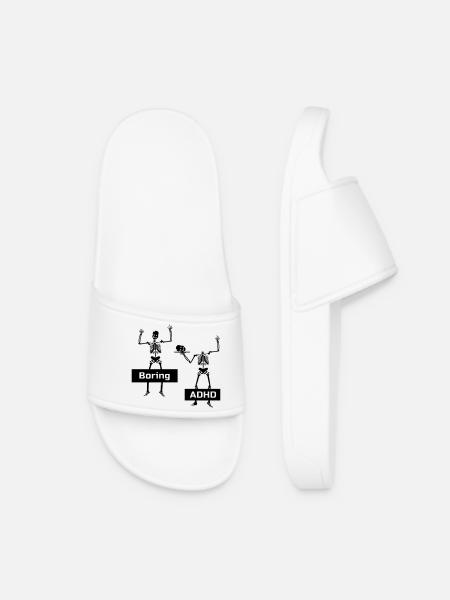 Boring vs ADHD - Women’s Pool Sliders - white
