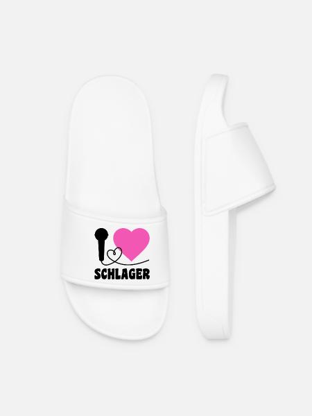 I Love Schlager  - Frauen Badelatschen - Weiß