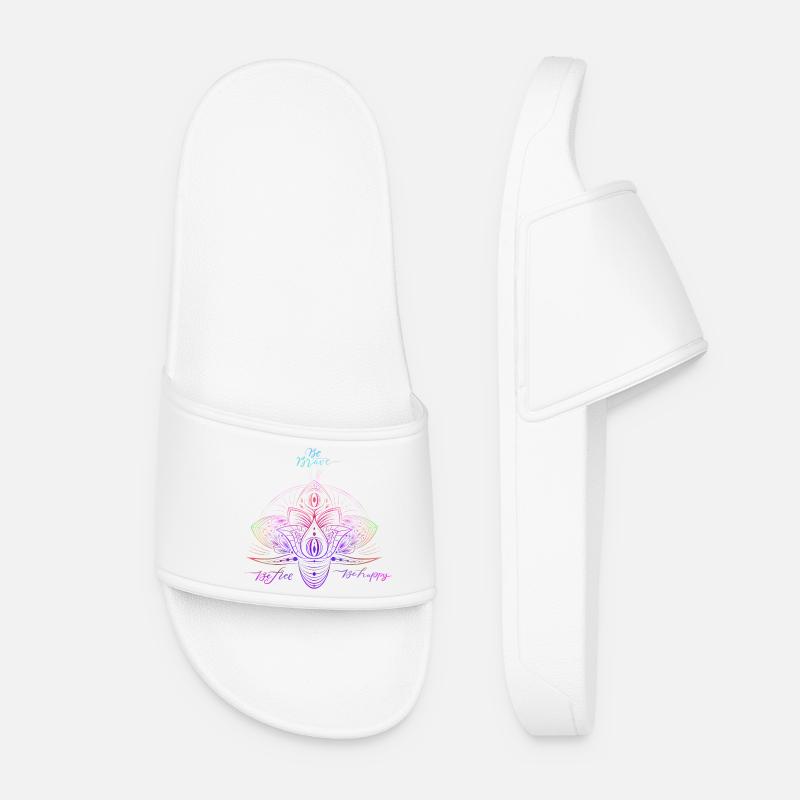 Motif Mandala Éclat Coloré - Claquettes Femme - blanc