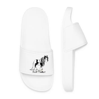 Pfiffiger Irish Tinker - Gypsy Cob - Frauen Badelatschen - Weiß - Vorne