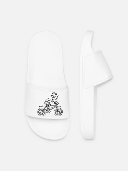 Fahrradfahrer - Frauen Badelatschen - Weiß