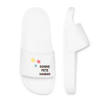 BONNE FÊTE. FÊTE DES MÈRES. FÊTE DES PÈRES. FÊTE - Claquettes Femme - blanc - Devant