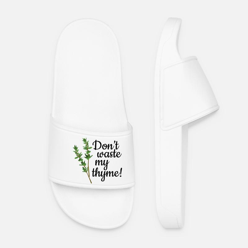 Don't Waste My Thyme - Frauen Badelatschen - Weiß