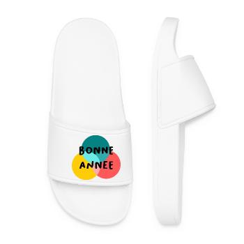 BONNE ANNEE. SAINT SYLVESTRE. NOUVELLE ANNÉE - Claquettes Femme - blanc - Devant