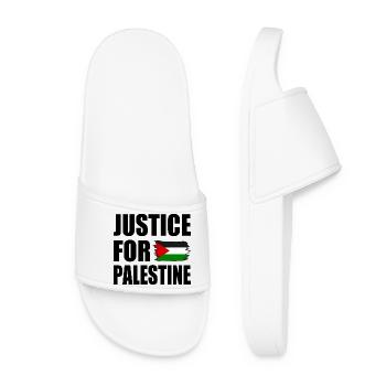 Justice for palestine - Women’s Pool Sliders - white - Front