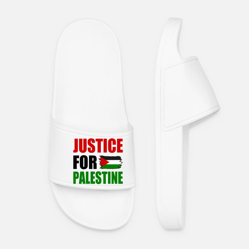 justice for palestine - Women’s Pool Sliders - white