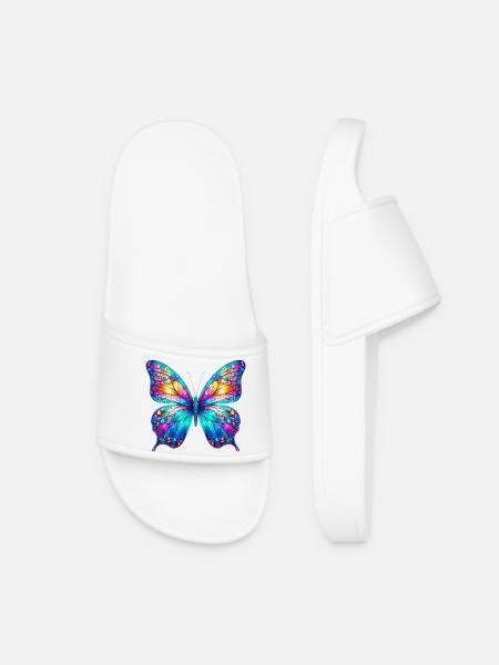 Schmetterling - Frauen Badelatschen - Weiß