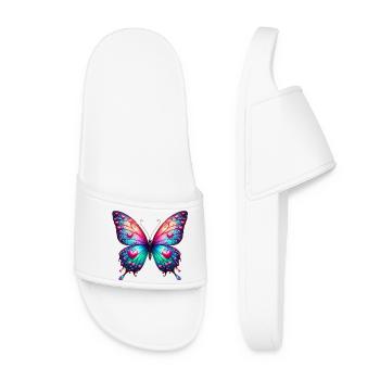 Butterfly Heart Hearts Hearts Heart - Women’s Pool Sliders - white - Front