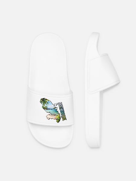Carte à l’aquarelle Martinique - Claquettes Femme - blanc