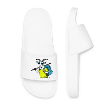 Mountain goat with backpack - Women’s Pool Sliders - white - Front