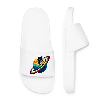 Cyclist on Saturn - Women’s Pool Sliders - white - Front