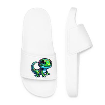 Gecko - Frauen Badelatschen - Weiß - Vorne