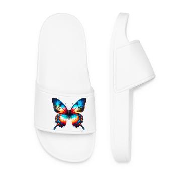 Schmetterling - Frauen Badelatschen - Weiß - Vorne