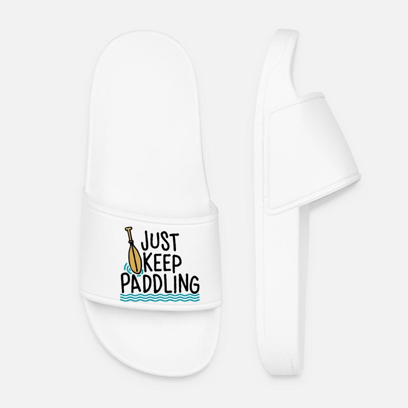 Just Keep Paddling - Women’s Pool Sliders - white