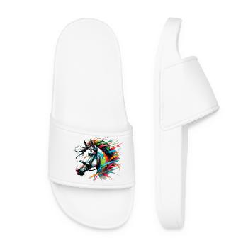 Horse - Women’s Pool Sliders - white - Front
