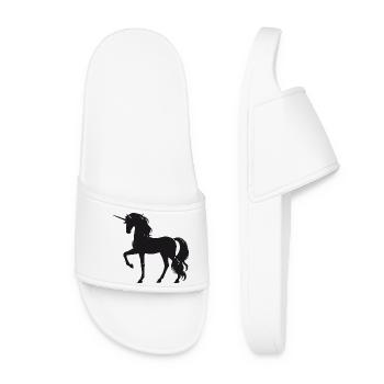 Majestic unicorn in silhouette style - Women’s Pool Sliders - white - Front