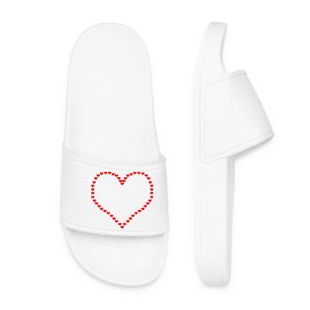 10000 Little Hearts - Big Heart - I Love You - Women’s Pool Sliders - white - Front