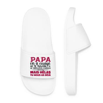 Papa On A Essayé De Te Trouver Le Meilleur - Claquettes Femme - blanc - Devant