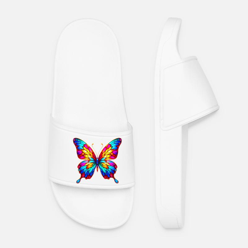 Schmetterling - Frauen Badelatschen - Weiß