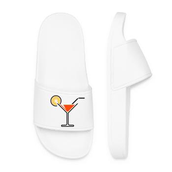 Cocktail / Cocktailglas / Martini + (Orange) - Frauen Badelatschen - Weiß - Vorne