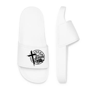 Let Me Tell You About My Jesus Cross - Women’s Pool Sliders - white - Front