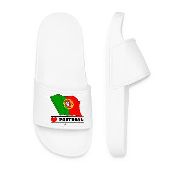 Portuguese flag with heart – love for Portugal - Women’s Pool Sliders - white - Front