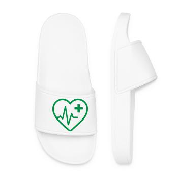 Medical Heartbeat Icon – Gesundheitswesen und Wellness - Frauen Badelatschen - Weiß - Vorne