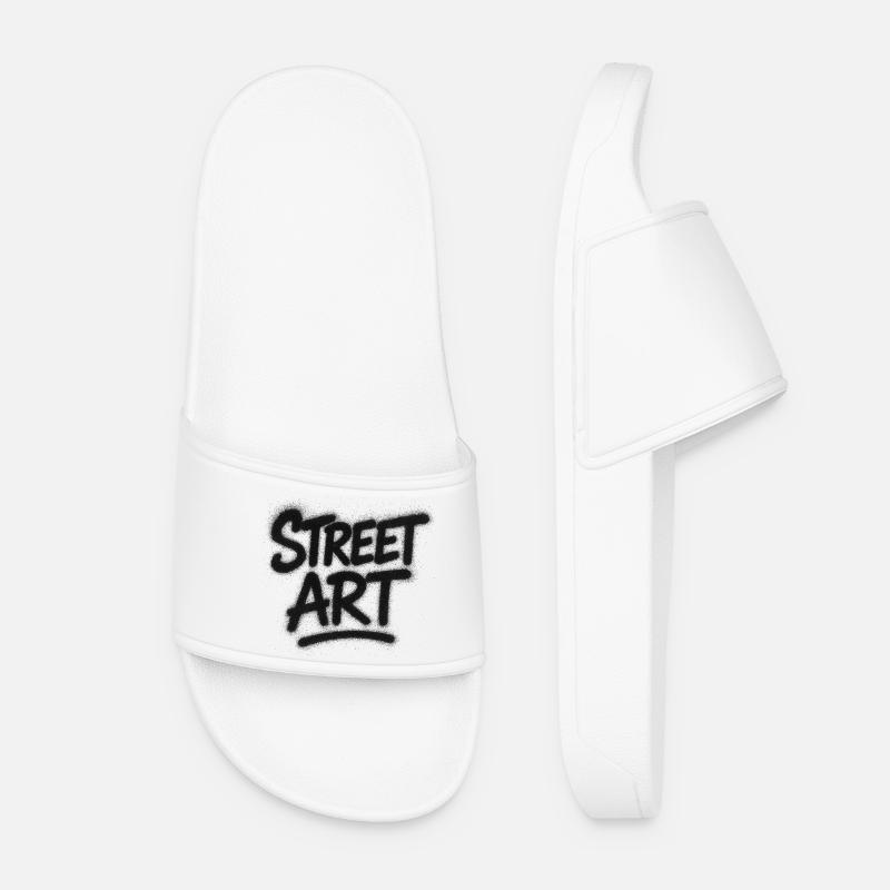 Street Art Spray Graffiti - Women’s Pool Sliders - white