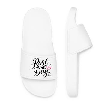 Vin rosé toute la journée - Claquettes Femme - blanc - Devant